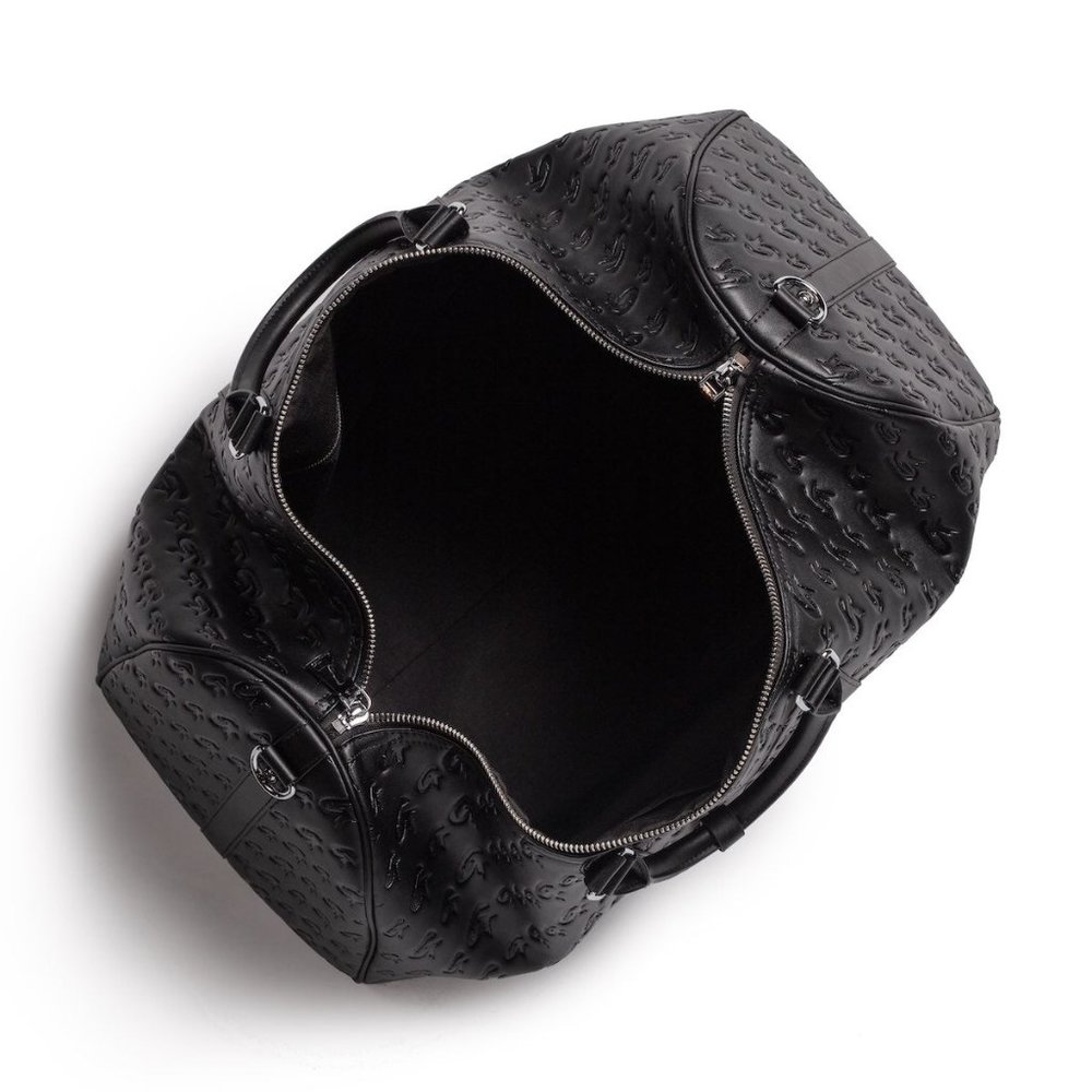 Glamaholic Monogram Unisex Duffle Bag Matte by Mia Ray Black on Black